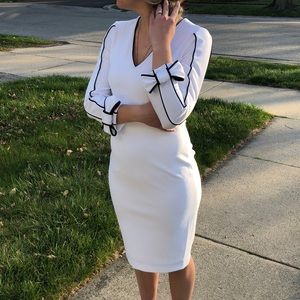 Fitted Calvin Klein Dress with 3/4 Sleeves